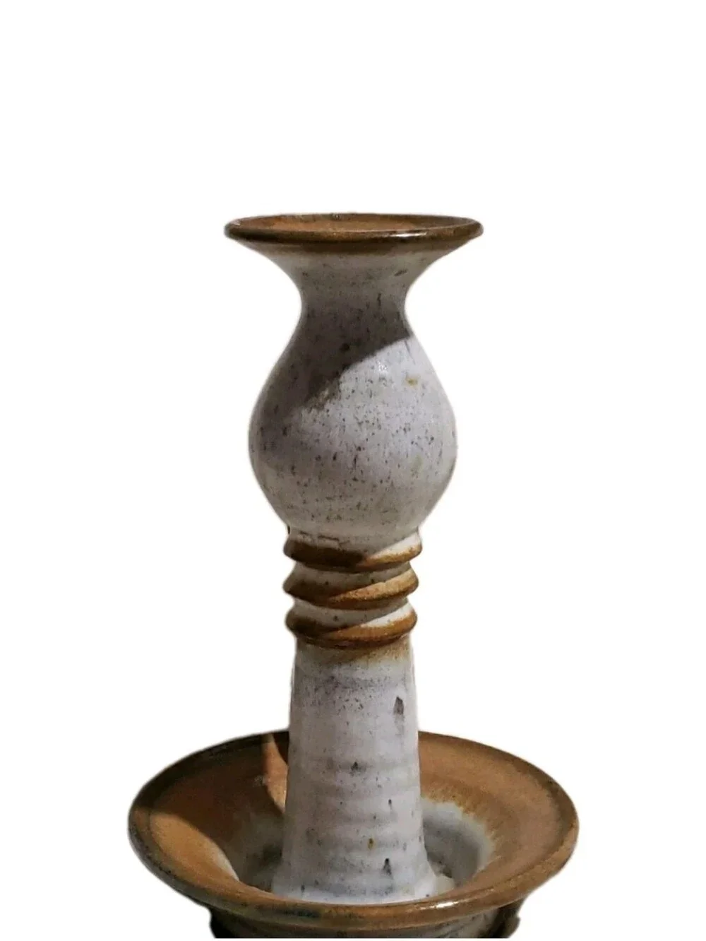 Vtg Mahon Made Stoneware MMS Signed Marked Chamberstick Candle Holder